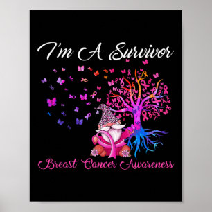 Funny Gnomes I'm A Survivor Breast Cancer Awarenes Poster