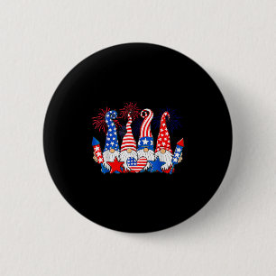 Funny Gnomes Patriotic American Flag Cute Gnomes 4 6 Cm Round Badge