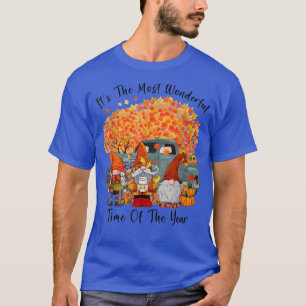 Funny Gnomes Pumpkin Truck Autumn Fall Happy Thank T-Shirt