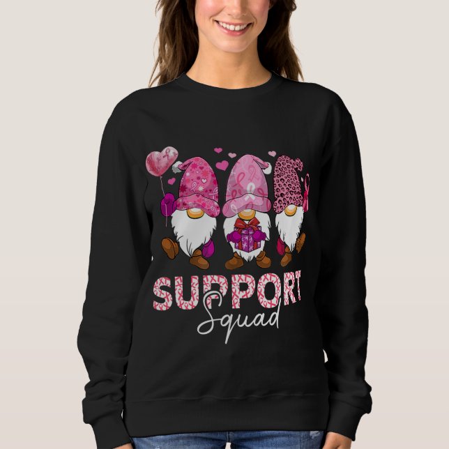 Funny Gnomies Gnomes Support Squad Breast Cancer A Sweatshirt (Front)
