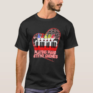 Funny Gnomies In Red Heart- Funny Christmas Gnomes T-Shirt