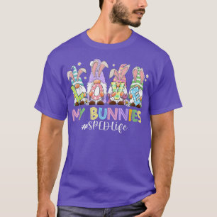 Funny Gnomies Love My Bunnies SPED Life Easter Mat T-Shirt