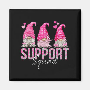 Funny Gnomies Support Squad Breast Cancer Awarenes Magnet