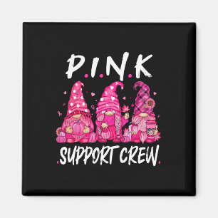 Funny Gnomies Support Squad Breast Cancer Awarenes Magnet