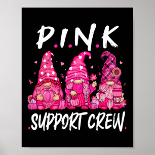 Funny Gnomies Support Squad Breast Cancer Awarenes Poster