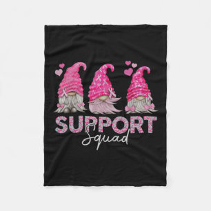 Funny Gnomies Support Squad Breast Cancer Fleece Blanket
