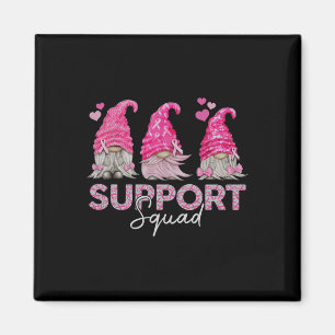 Funny Gnomies Support Squad Breast Cancer Magnet