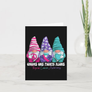 Funny Gnomies Thyroid Cancer Awareness Month Ribbo Card
