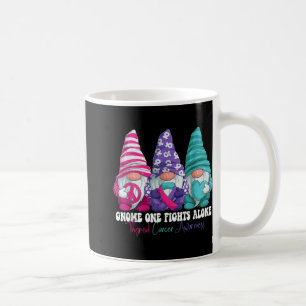 Funny Gnomies Thyroid Cancer Awareness Month Ribbo Coffee Mug