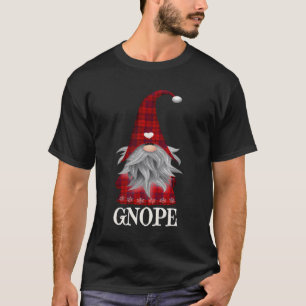 Funny Gnope Lazy Nordic Gnome Plaid Scandinavian G T-Shirt