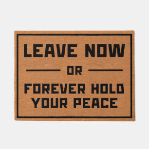 Funny Go Away Rustic Brown Introvert Humour Doormat