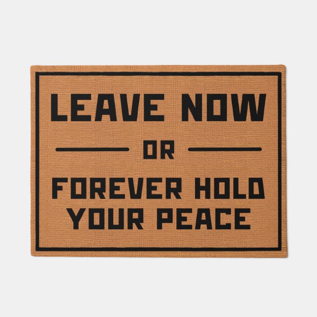 Funny Go Away Rustic Brown Introvert Humour Doormat (Front)
