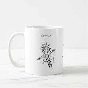 funny Go Wild ! terrier motorbike coffee mug