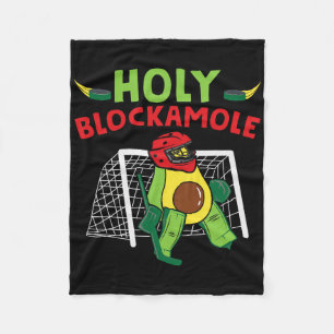 Funny Goalie Goalkeeper Ice Hockey Avocado Fleece Blanket