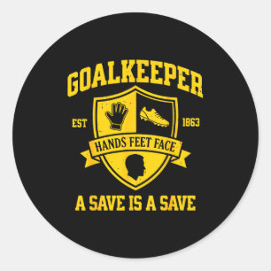 Funny Goalkeeper Soccer Goalie Keeper Retro Varsit Classic Round Sticker