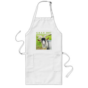 Funny GOAT 2027 New Year Photo Long Apron