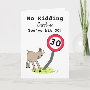 Funny goat 30th birthday card