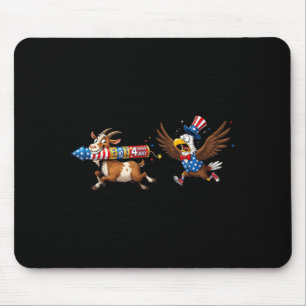 Funny Goat Aamerican Usa Flag Memorial Day 4th Of Mouse Pad