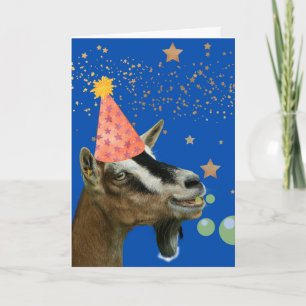 Funny Goat Birthday Burping Celebrate Card