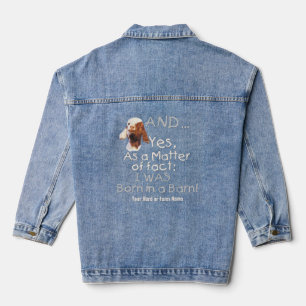 Funny Goat Born in a Barn  Denim Jacket