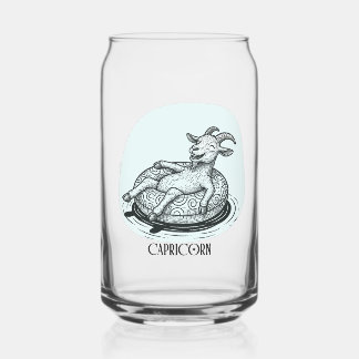 Funny Goat Capricorn Zodiac Birthday Christmas Can Glass