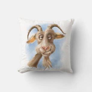 Funny Goat Cartoon Cushion