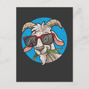 Funny Goat Face with Sunglasses Postcard