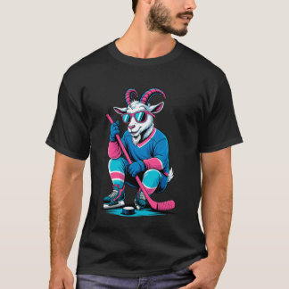 Funny Goat G.O.A.T. Goalie Player Ice Hockey Sport T-Shirt