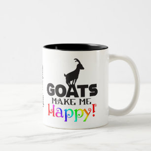 FUNNY GOAT   GOATS Make me Happy Two-Tone Coffee Mug