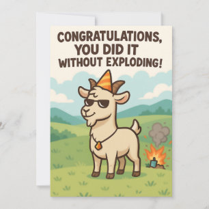 Funny Goat Greeting Card - Congratulations