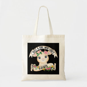 Funny Goat Just a Girl who loves Goats Harvest Far Tote Bag