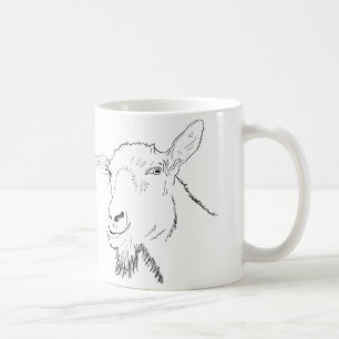 Funny Goat Line Drawing Animal Art Design Coffee Mug