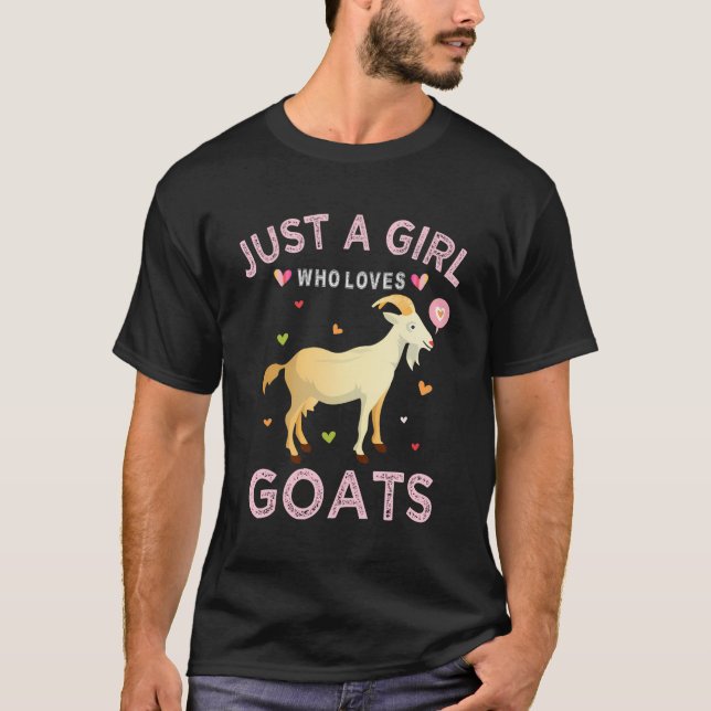 Funny Goat Lover Gift Just A Girl Who Loves Goats T-Shirt (Front)
