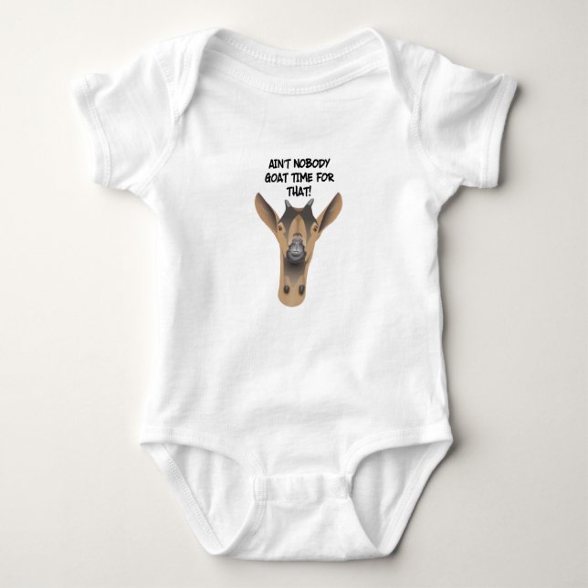 Funny Goat Onsie Baby Bodysuit (Front)