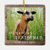 Funny Goat Personalised Photo Munchy Christmas Cer
