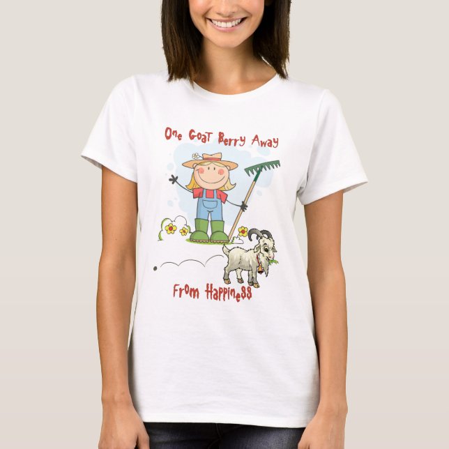 Funny Goat Poop Cartoon T-Shirt (Front)