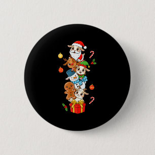 Funny Goat Santa Elf Snowman Christmas Womens Mens 6 Cm Round Badge