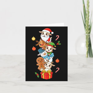 Funny Goat Santa Elf Snowman Christmas Womens Mens Card