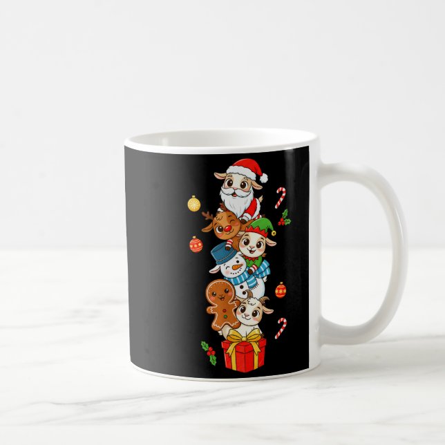 Funny Goat Santa Elf Snowman Christmas Womens Mens Coffee Mug (Right)