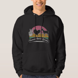 Funny Goat Vintage Retro Peace Love Goats Farm Gir Hoodie