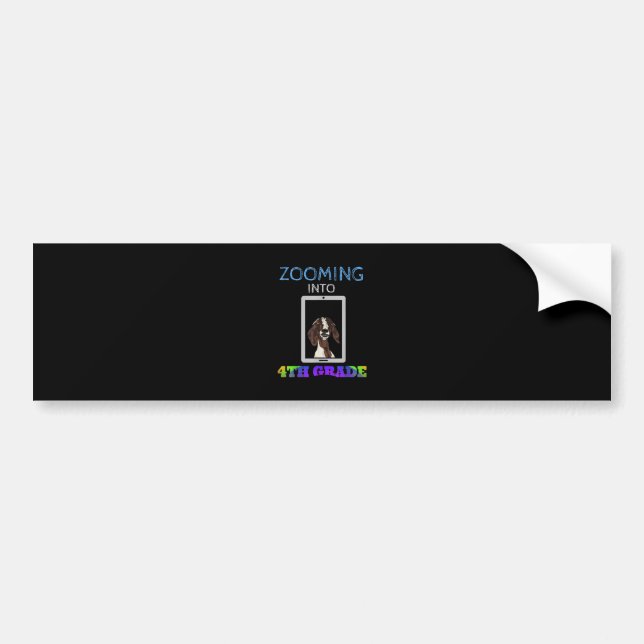 Funny Goat Virtual 4th Grader Back To School 2020 Bumper Sticker (Front)