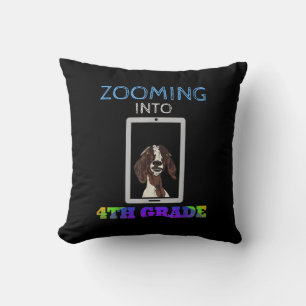 Funny Goat Virtual 4th Grader Back To School 2020 Cushion