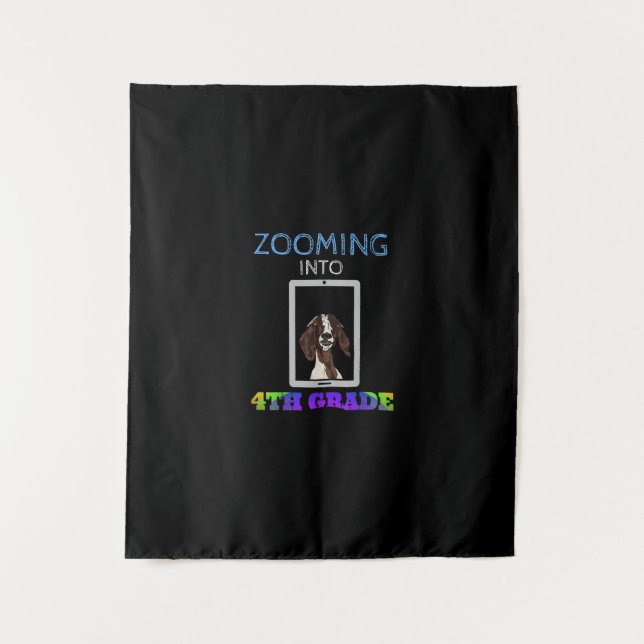 Funny Goat Virtual 4th Grader Back To School 2020 Tapestry (Front)