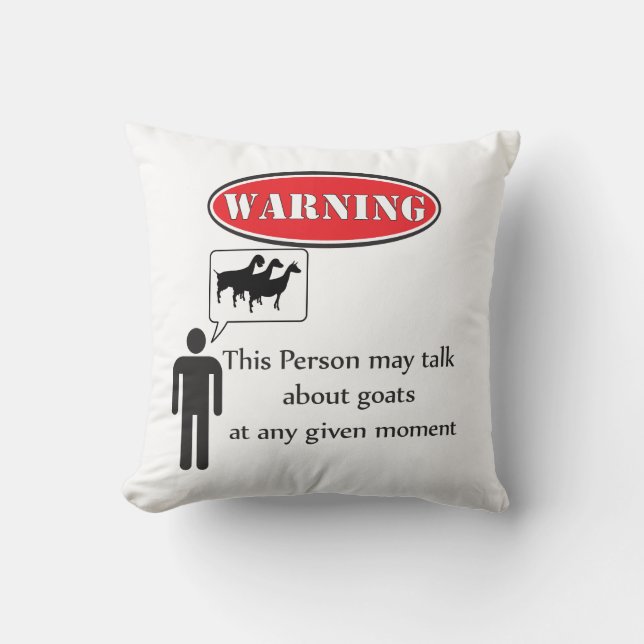 Funny Goat Warning Cushion (Front)