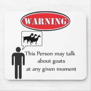 Funny Goat Warning Mouse Pad