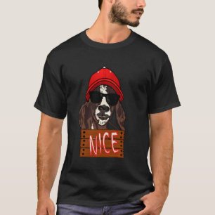 Funny Goat Wearing A Cap & Sunglasses Holding A Ni T-Shirt