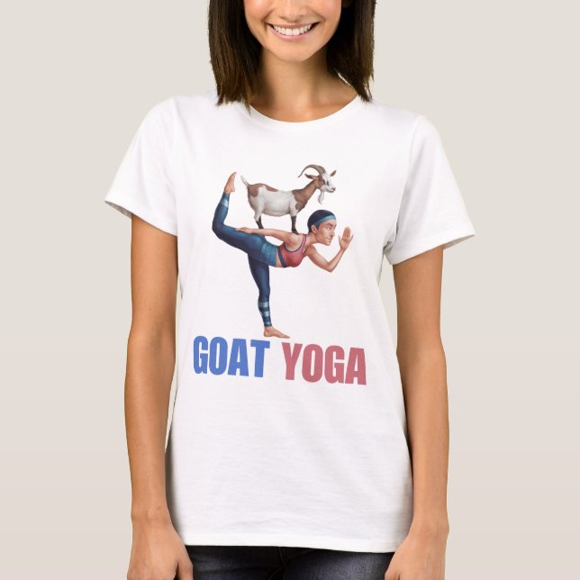 Funny Goat Yoga Back Pose, Yoga Goat Lover T-Shirt (Front)