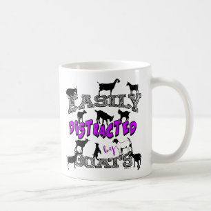 FUNNY GOATS   Easily Distracted by Goats Purple Coffee Mug
