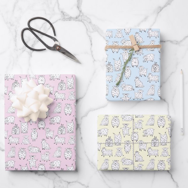 Funny Goats Having Fun Wrapping Paper Sheet (Front)