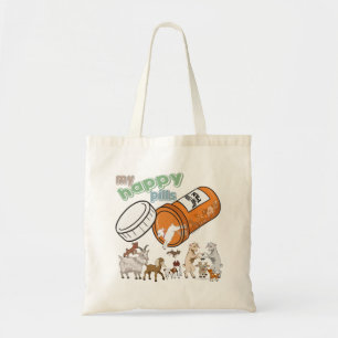 FUNNY GOATS   My Happy Pills GetYerGoat Tote Bag